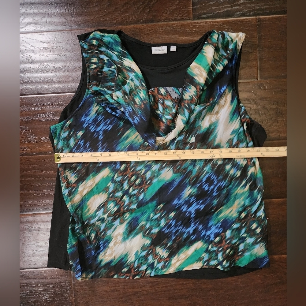 Avenue Womens Cowl Neck Sleeveless Plus Tank Blouse - Picture 4 of 8